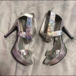 Touch Ups Glitter, Holographic Platform Heels